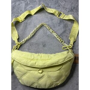 New STEVE MADDEN Neon Yellow Quilted Crossbody‎ Handbag / Slingbag